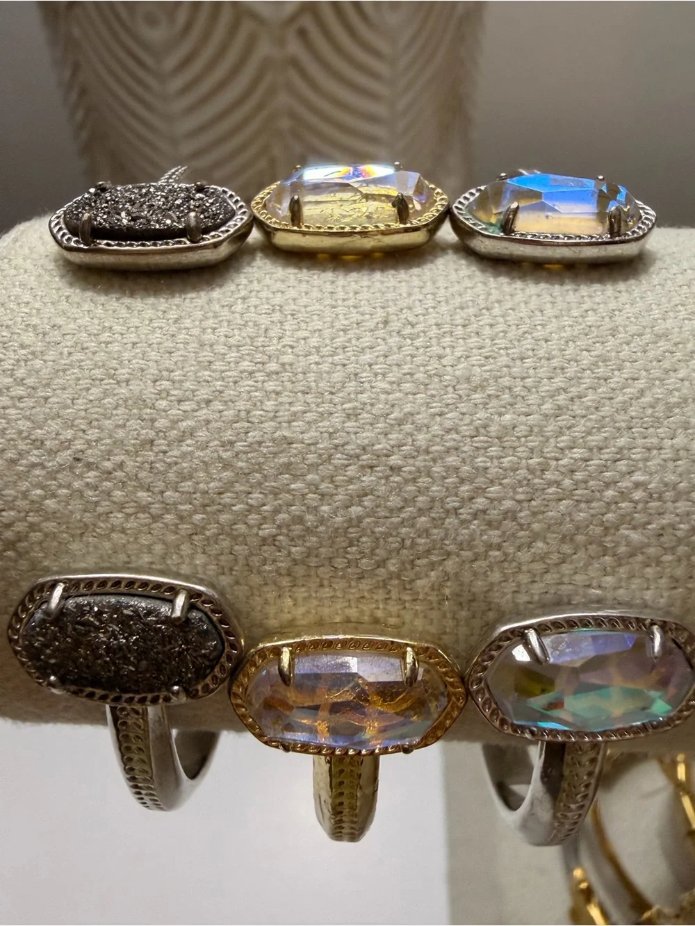 Kendra Scott Gold and Iridescent Multi-Color Cuff Bracelets set of 3